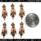 Hand Connectors Antiqued Copper Plated Brass Charms - Set of Six - C-2C15
